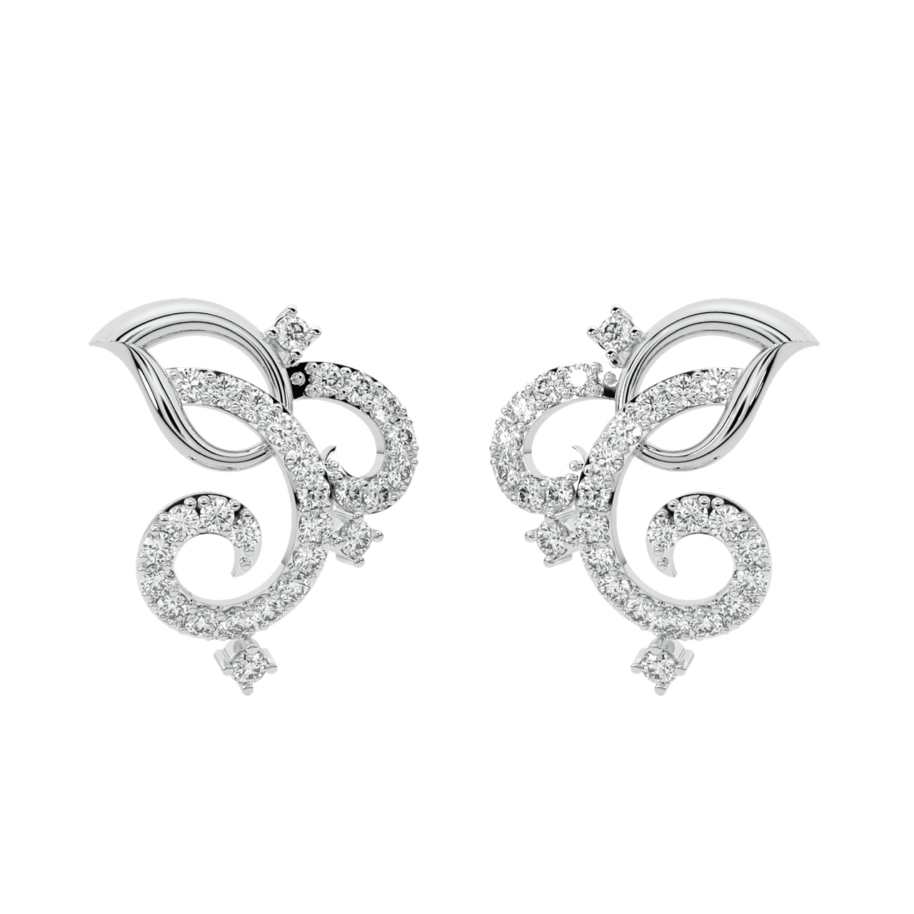 Angel Round Diamond Stud Earrings